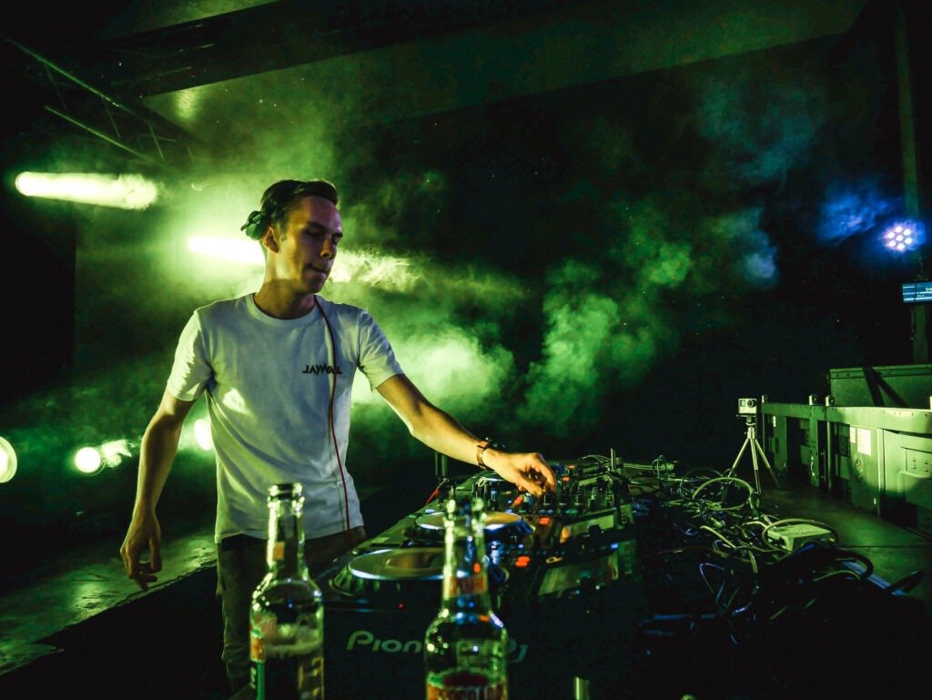 Electronic music producer playing a live DJ set